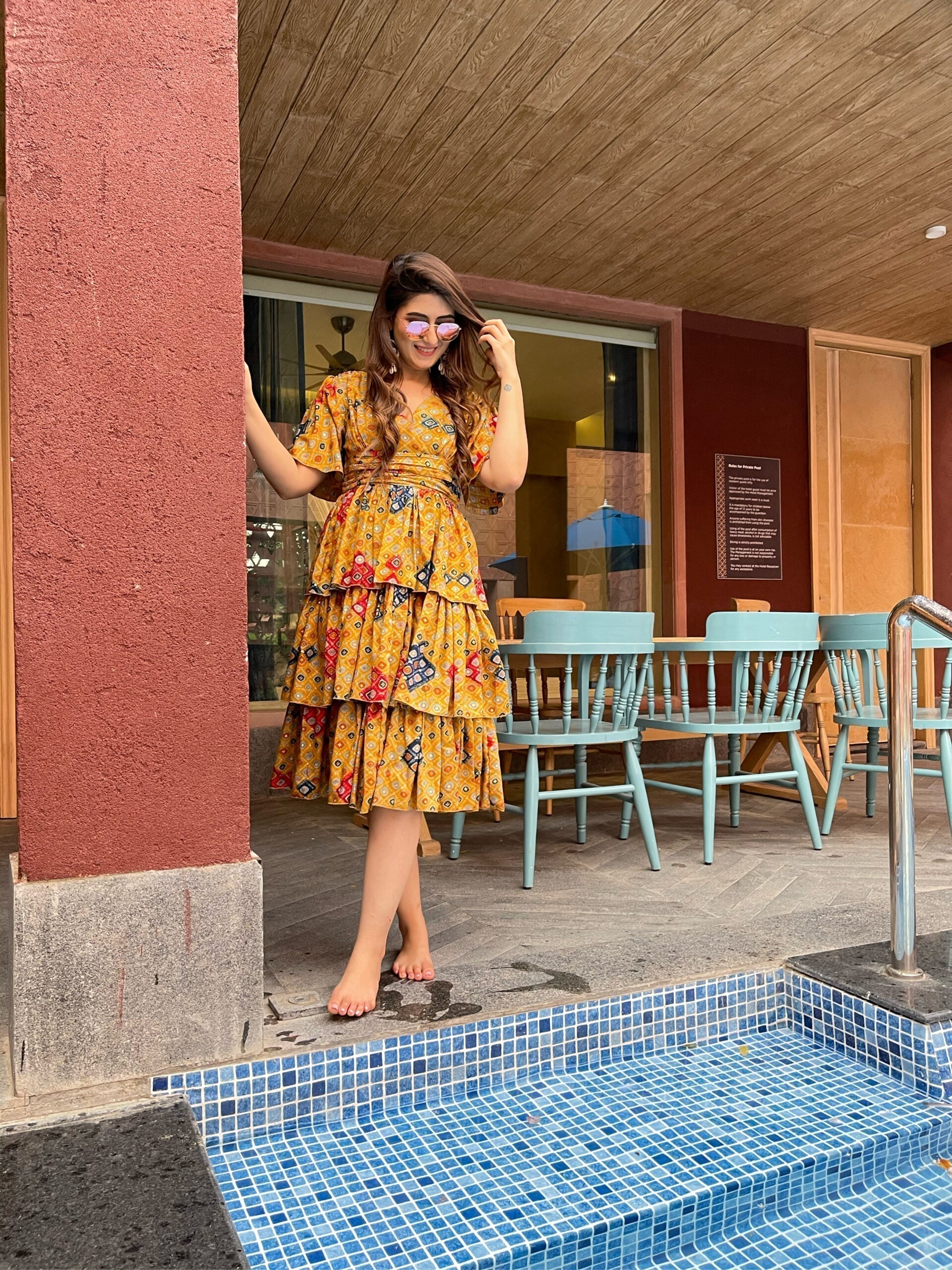 Danika bandhej knee length dress