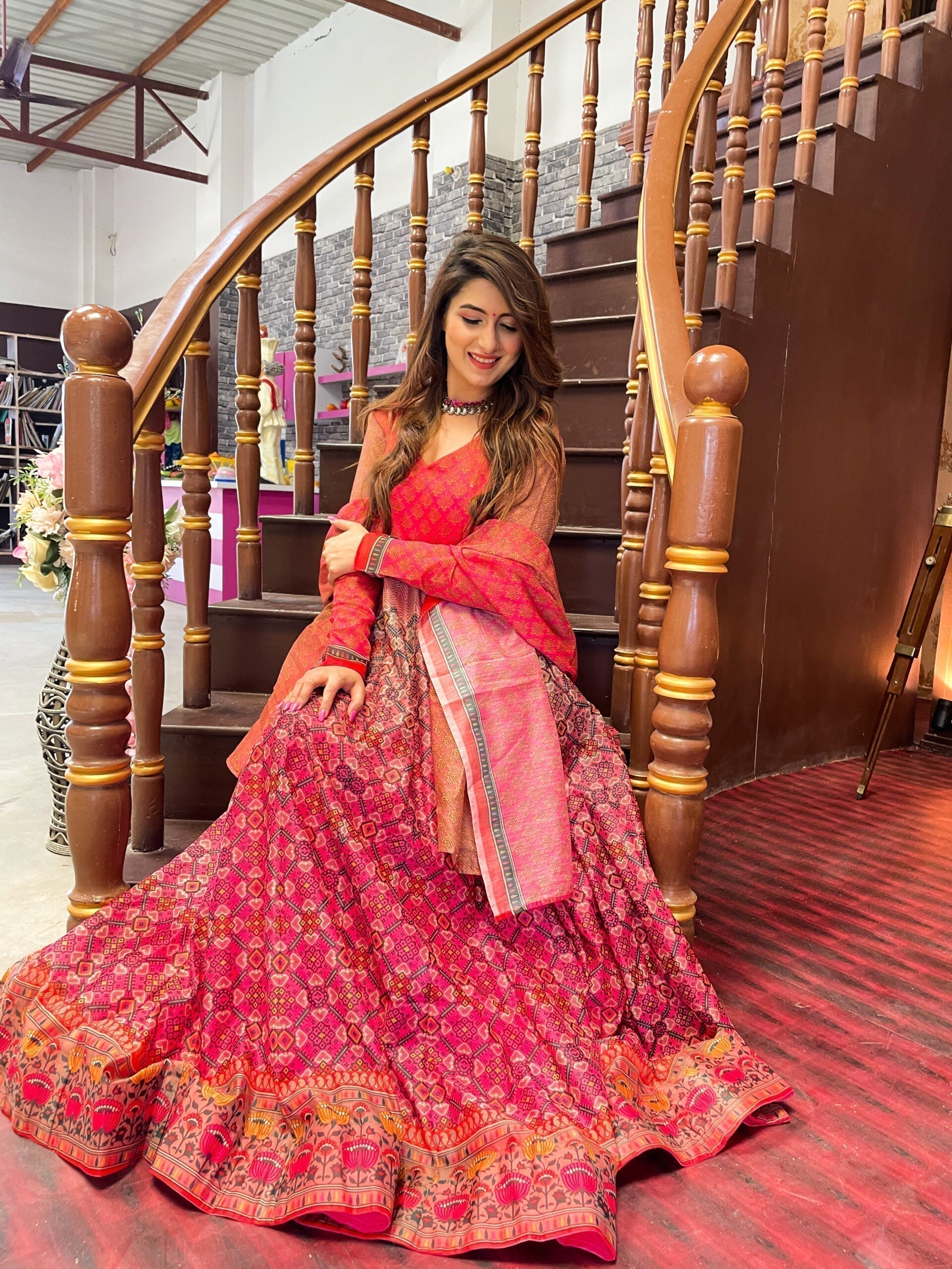 falak chanderi maxi set