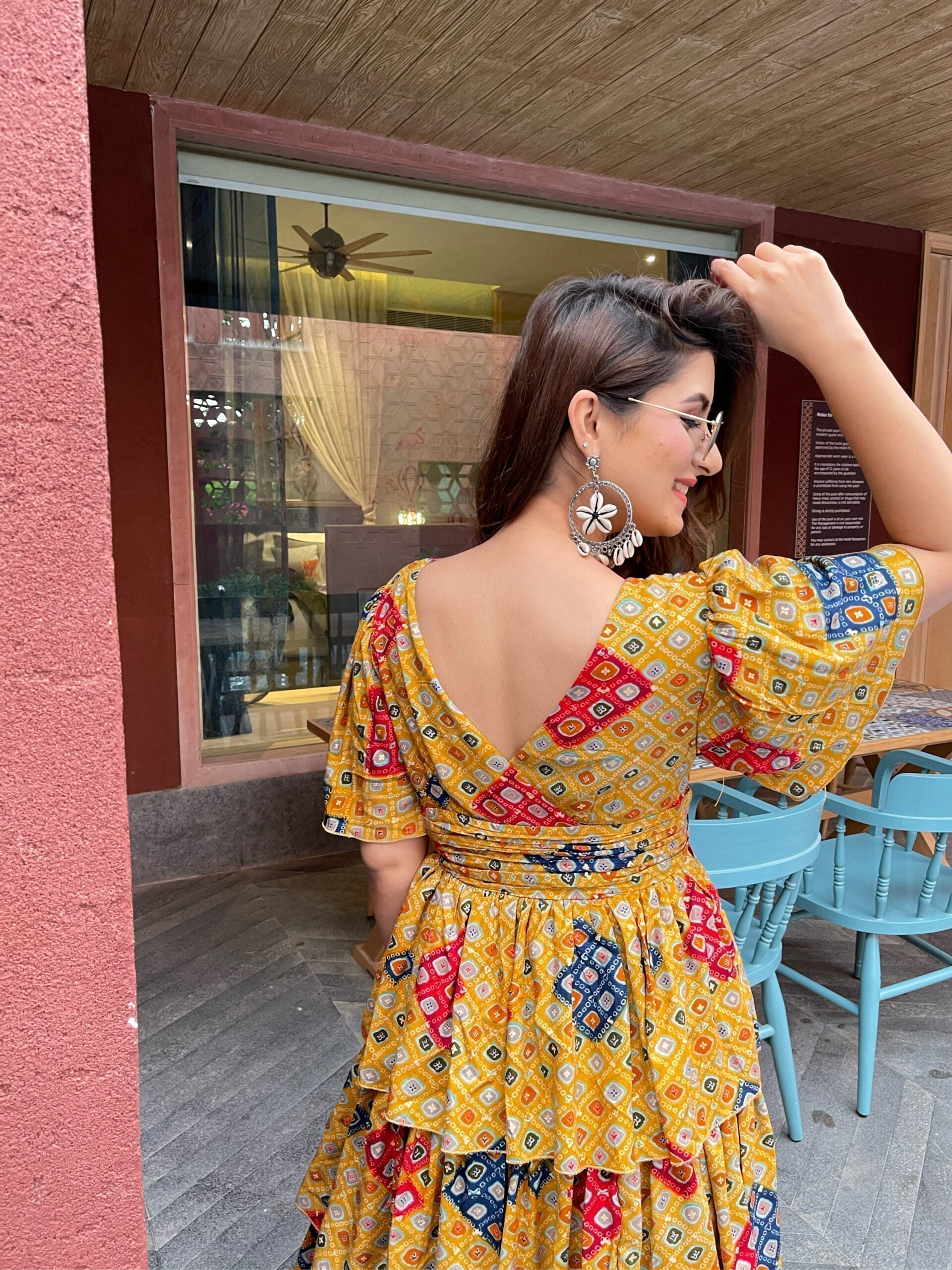 Danika bandhej knee length dress