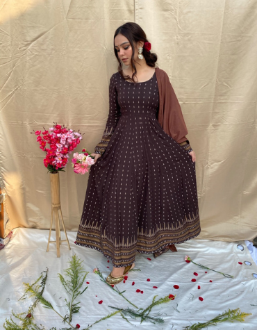 BRIGHT BROWN SUIT SET