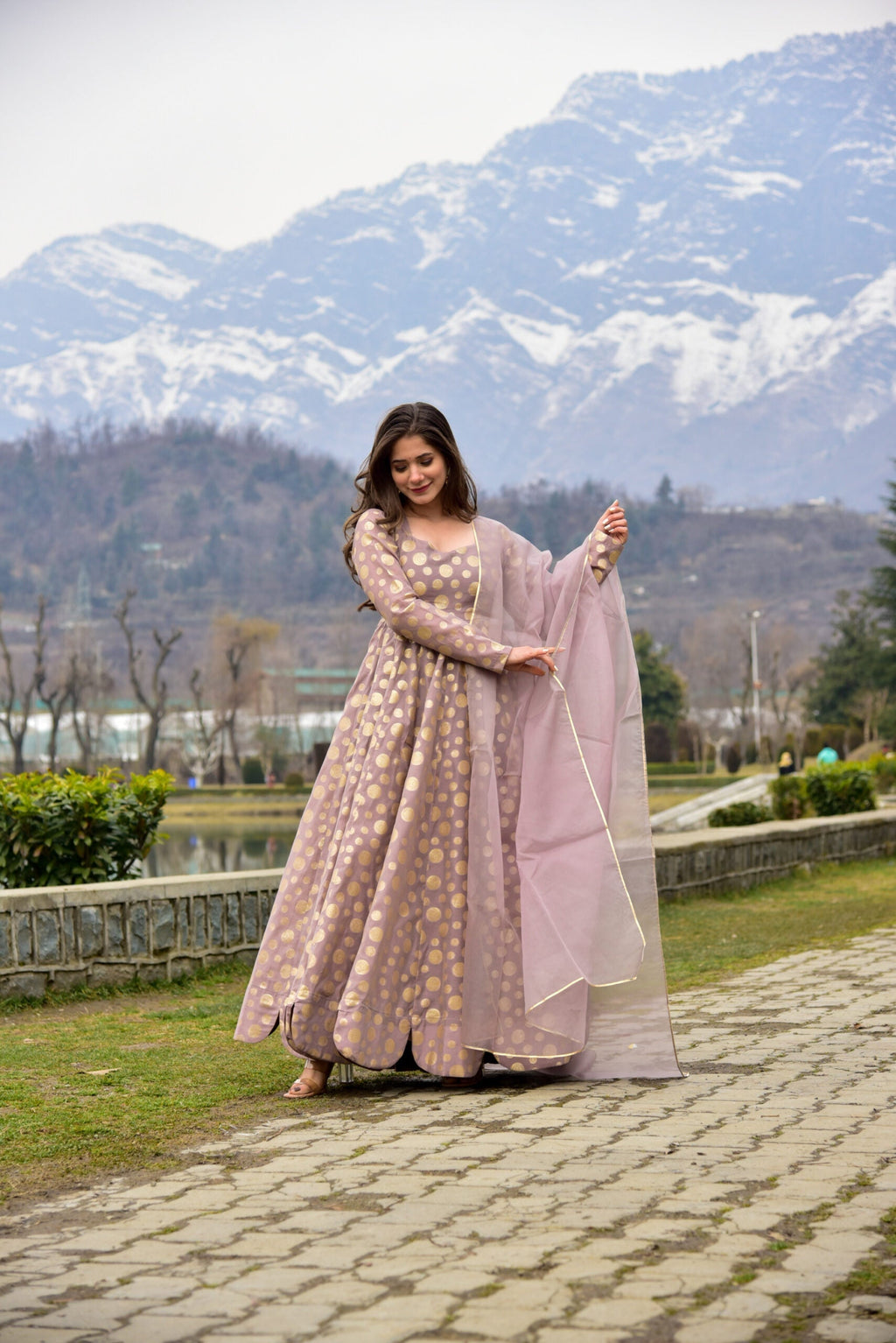 armina pastel chanderi maxi set