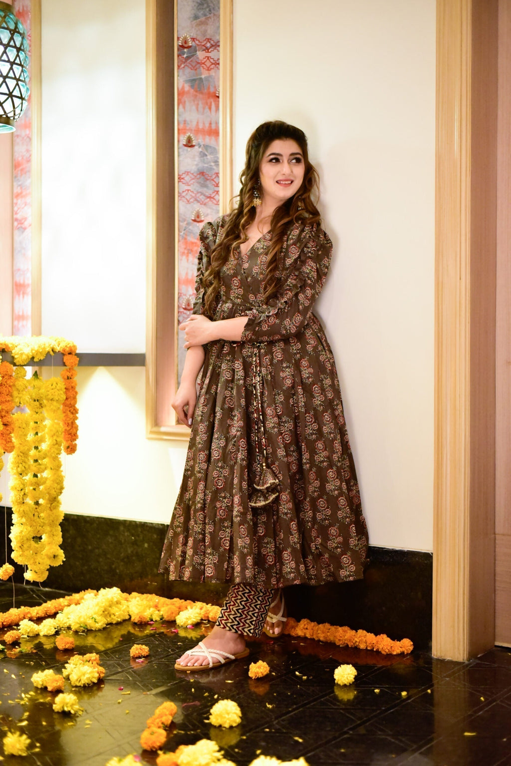 mannat brown cotton suit set