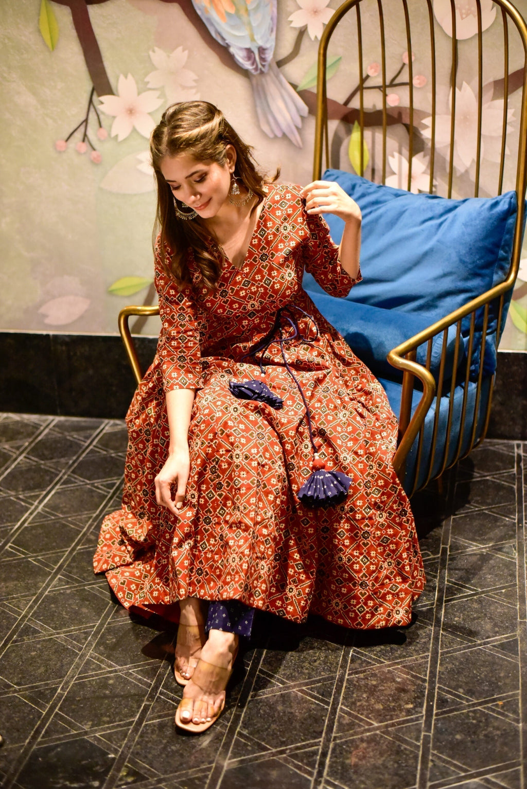 maroon amour kurta set