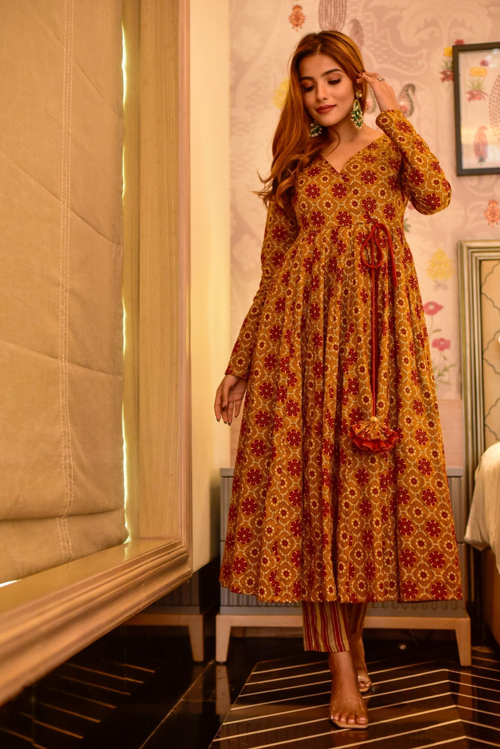 aarna mustard cotton suit