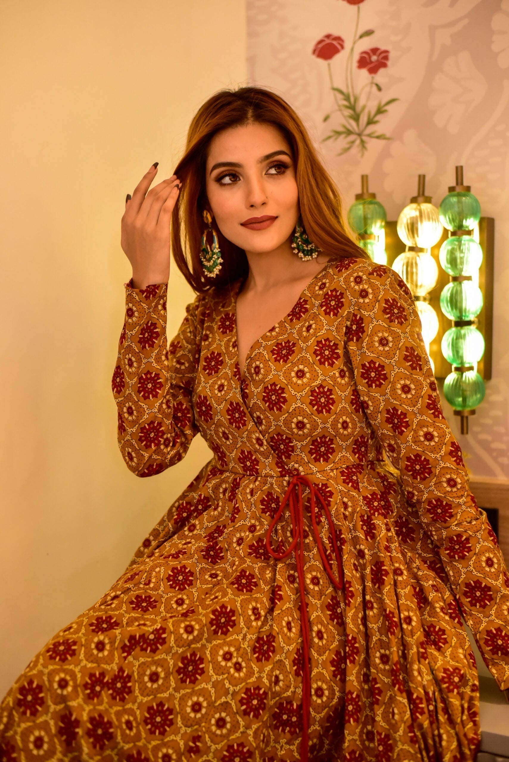 aarna mustard cotton suit