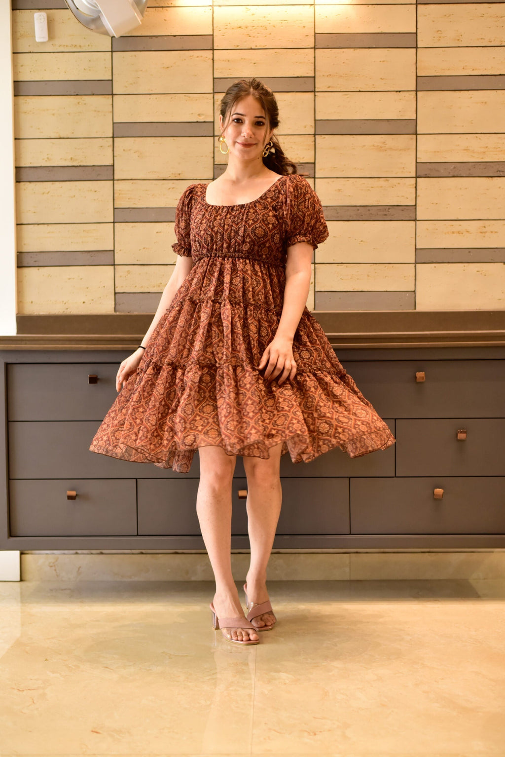 brown harbour georgette dress