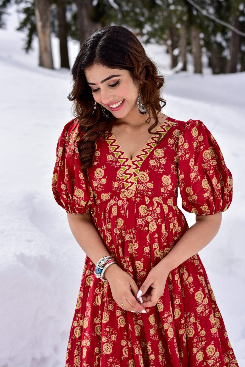 dhrishti red cotton dress