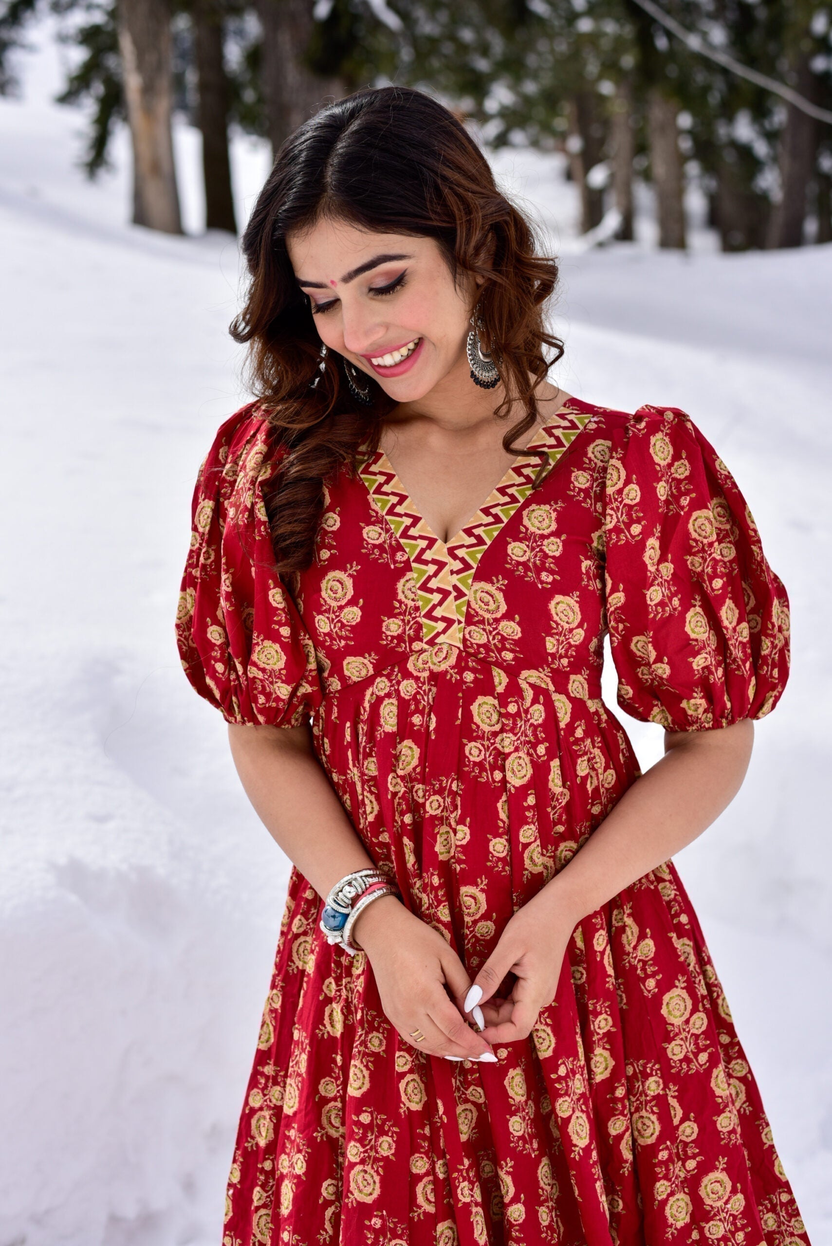 dhrishti red cotton dress