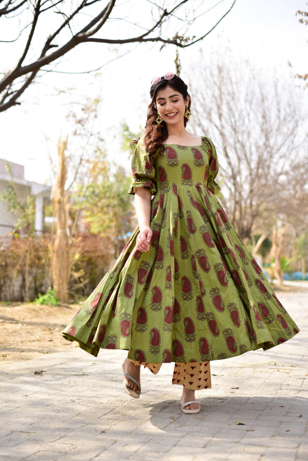 delicate green kurta set