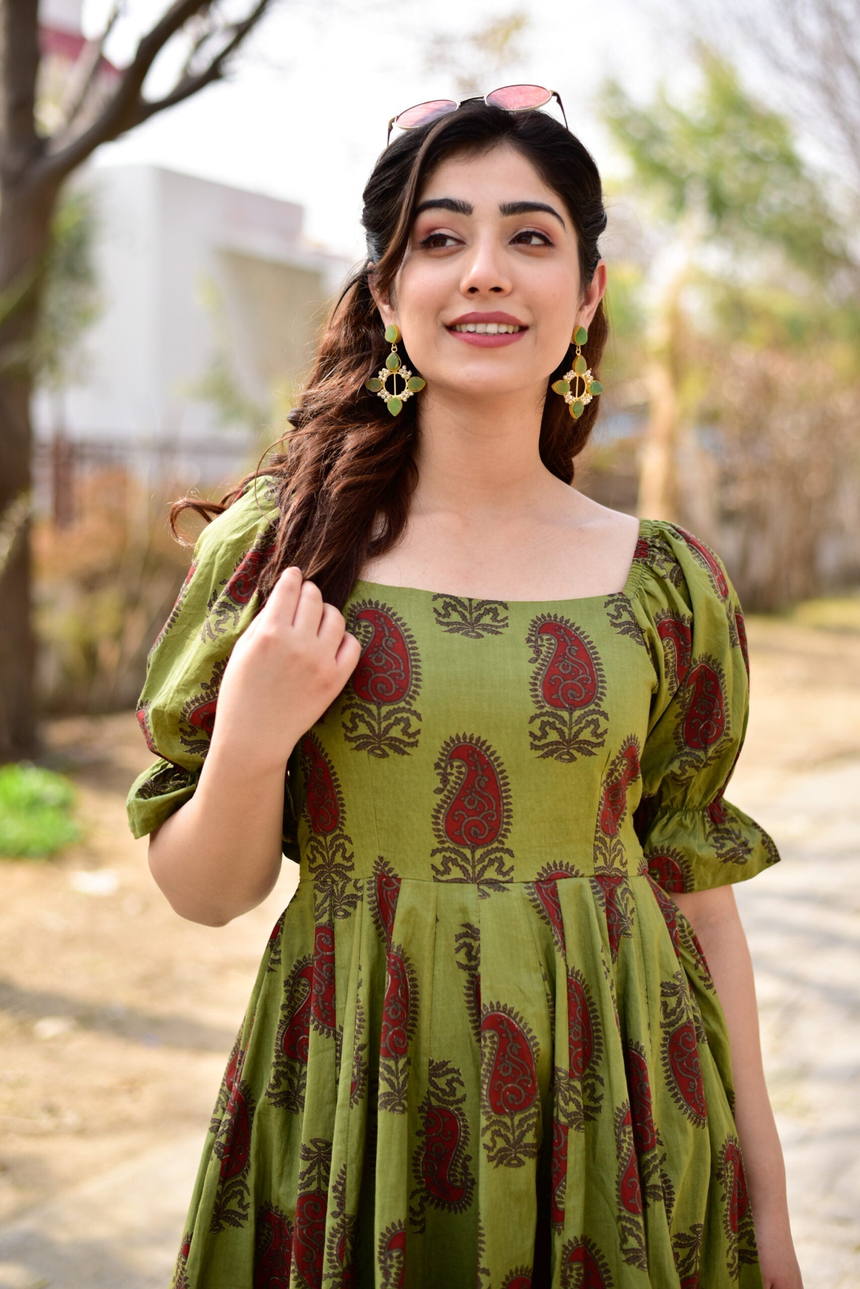 delicate green kurta set