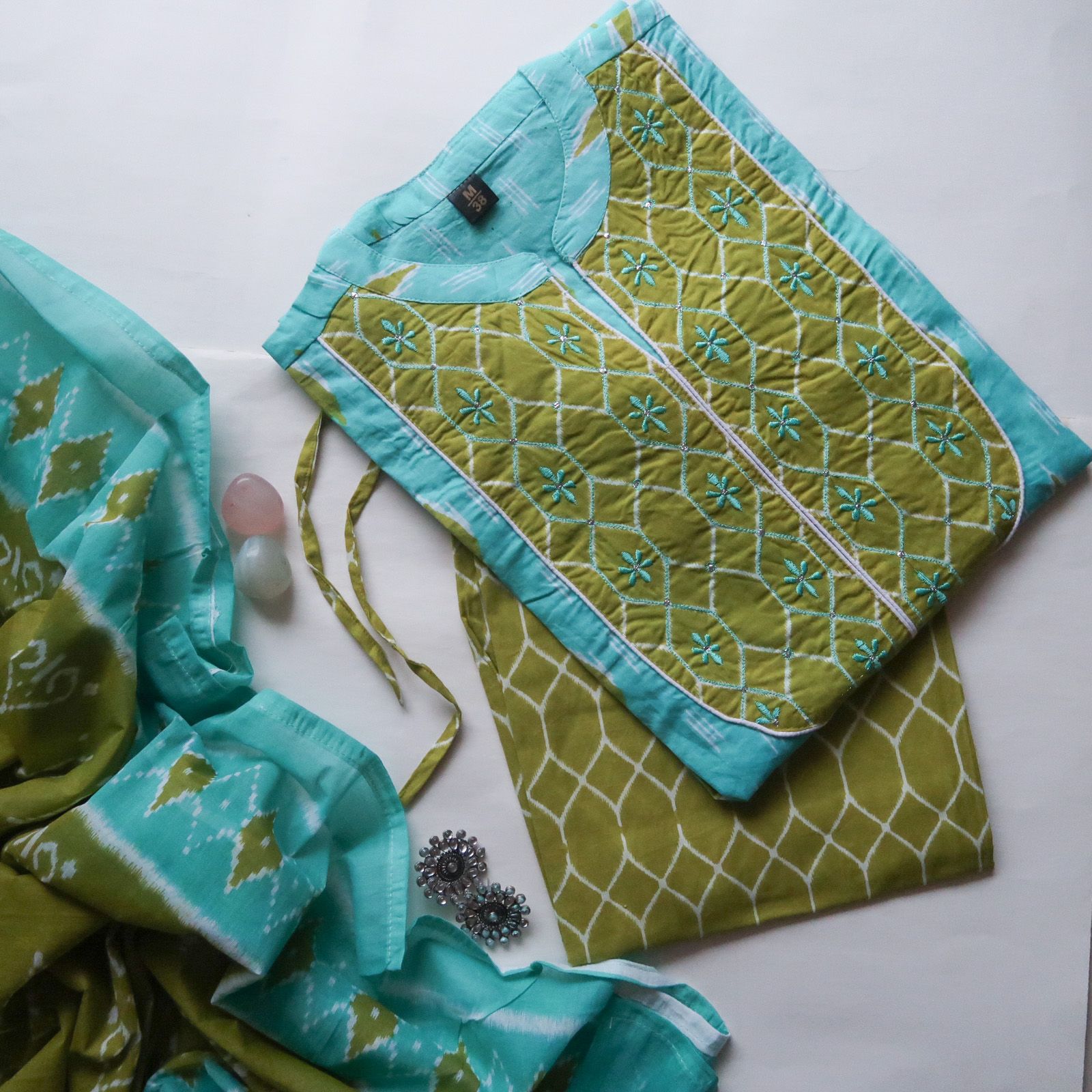 KesariyaVanity Elegant Ikkat Cotton Suit Set - DEAL