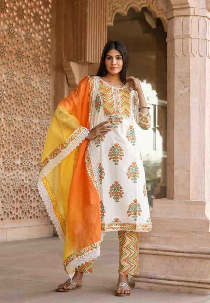 Satrangi Re Cotton Suit (3 piece)