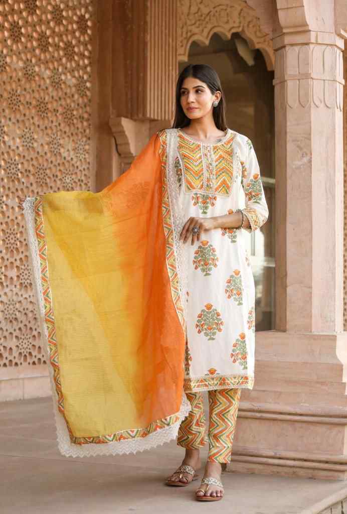 Satrangi Re Cotton Suit (3 piece)