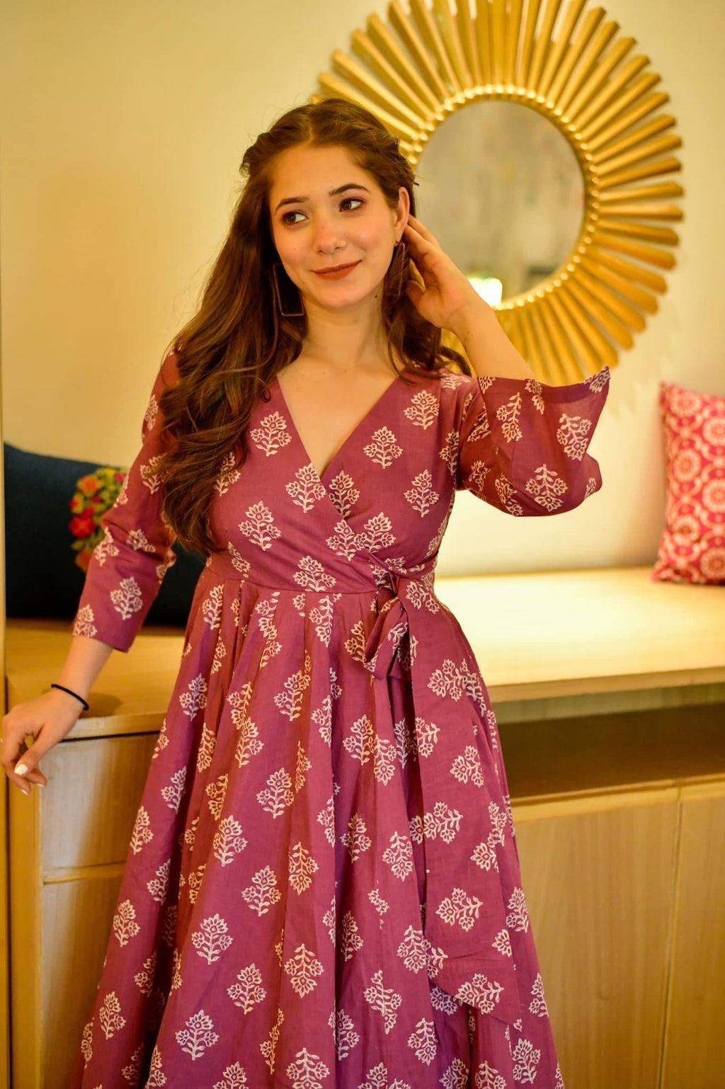 maahi purple cotton suit set