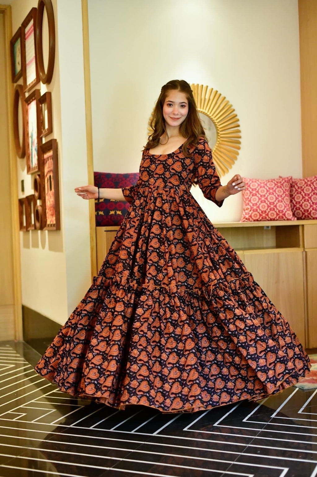 Aurelia black floral dress