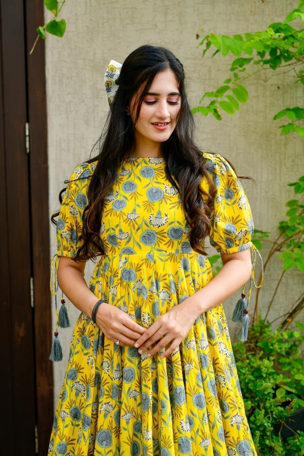 daisy yellow cotton dress