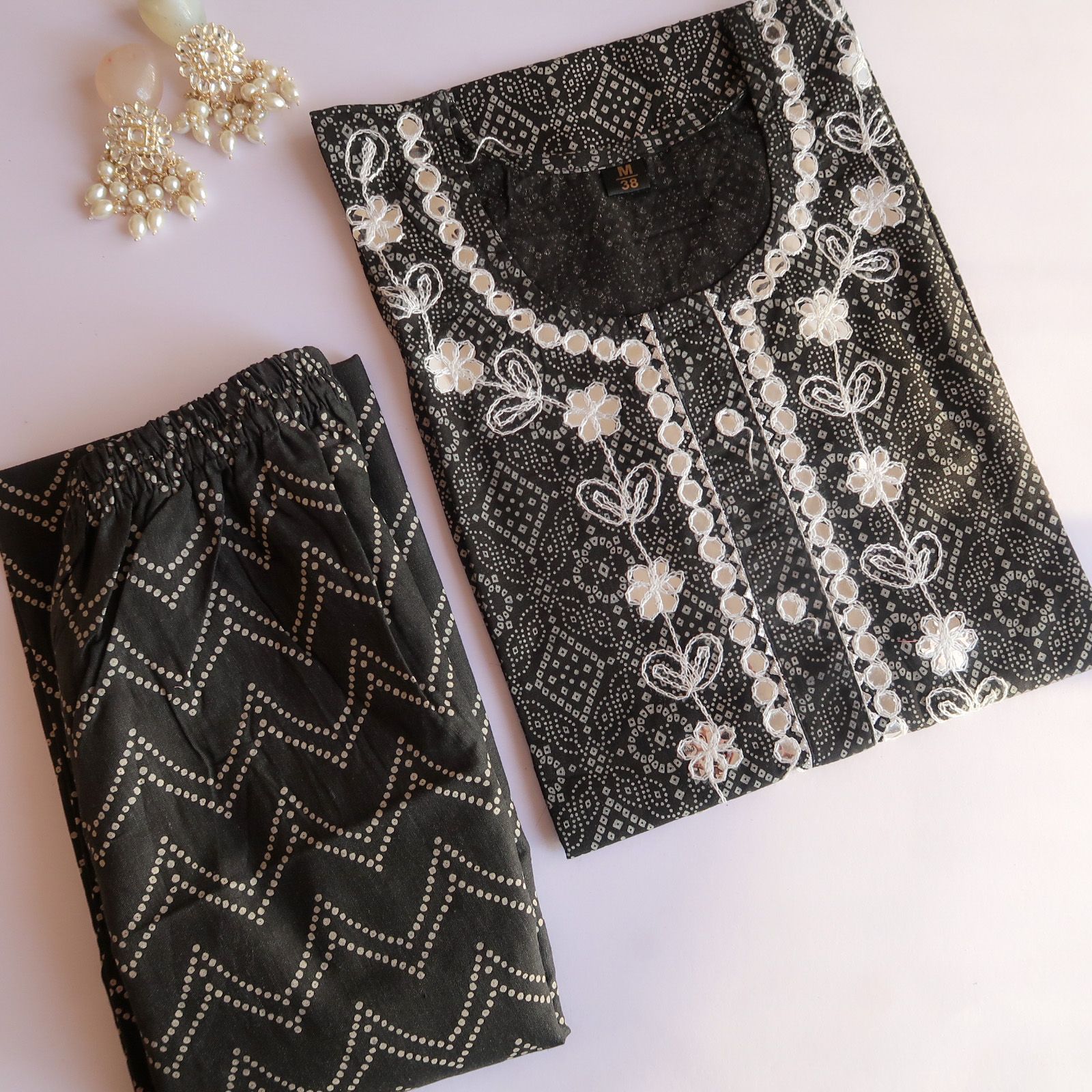 Black & White Mirror Slim Fit Suit Set