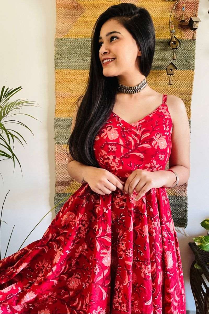 DESERT ROSE HAND BLOCK TWIRL DRESS